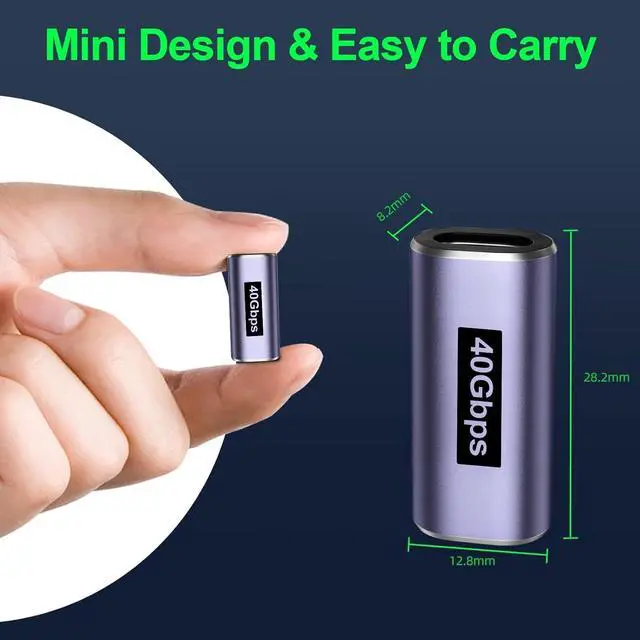 Alt view image 6 of 7 - USB C Female to Female Adapter (4 Pack) USBC Coupler with 40 Gbps PD 100W 8K 60hz Video Compatible for Thunderbolt 4/3, MacBook Pro/Air, USB C HUB and More Type C Devices