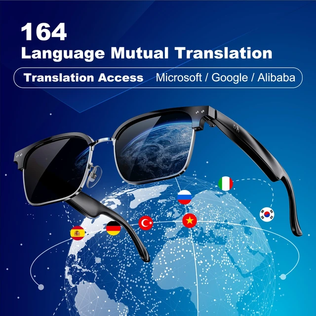 Alt view image 2 of 7 - AI Smart Glasses, Translation Glasses with Chat GPT and 164 Languages Sunglasses with Polarized Lens, Music Playback & Hands-Free Calls, UV & Blue Light Protection for Women and Men