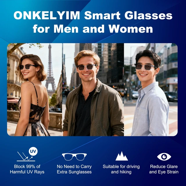 Alt view image 3 of 7 - AI Smart Glasses, Translation Glasses with Chat GPT and 164 Languages Sunglasses with Polarized Lens, Music Playback & Hands-Free Calls, UV & Blue Light Protection for Women and Men