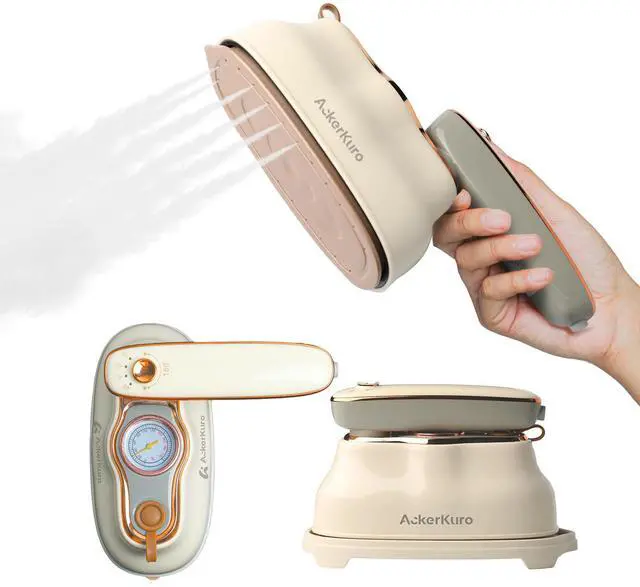 Main image of Steamer For Clothes, Steamer Iron 2 In 1,Portable Handheld travel Steam,1200W 15s Heat Up for Travel Size,Wrinkle Remover,200ml Tank,3 Modes for dress shirts for home travel,Beige, 120V