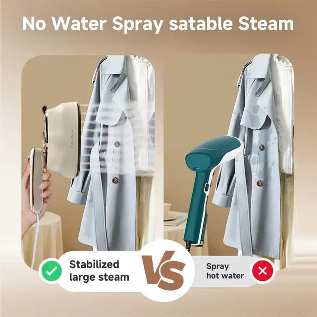 Alt view image 7 of 7 - Steamer For Clothes, Steamer Iron 2 In 1,Portable Handheld travel Steam,1200W 15s Heat Up for Travel Size,Wrinkle Remover,200ml Tank,3 Modes for dress shirts for home travel,Beige, 120V