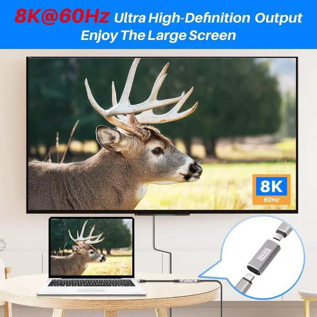 Alt view image 5 of 5 - 240W USB Type-C Coupler 4 Pack, USB 4.0 Type C Female to Female Extender Adapter Connector Support 240W PD 3.1 Fast Charging,40Gbps Data Transfer,8K@60Hz Video Output (Compatible with Thunderbolt 4/3)