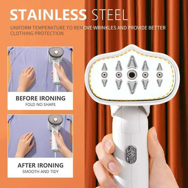 Alt view image 6 of 7 - 1000w Travel Garment Steamer for Clothes: Foldable Portable Handheld Clothing Mini Steamers Travel Size Hand held Electric Small steam Iron Travel Dorm Essentials