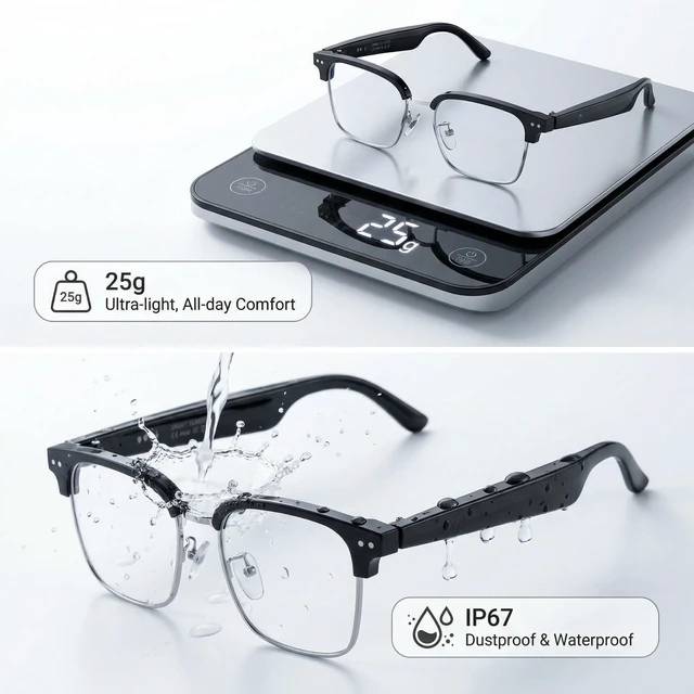 Alt view image 7 of 7 - Smart Glasses with Translation for Travel, Bluetooth Audio & Calls 164-language voice translation with no lens display or subscription, plus open-ear audio and calls for travel and daily use