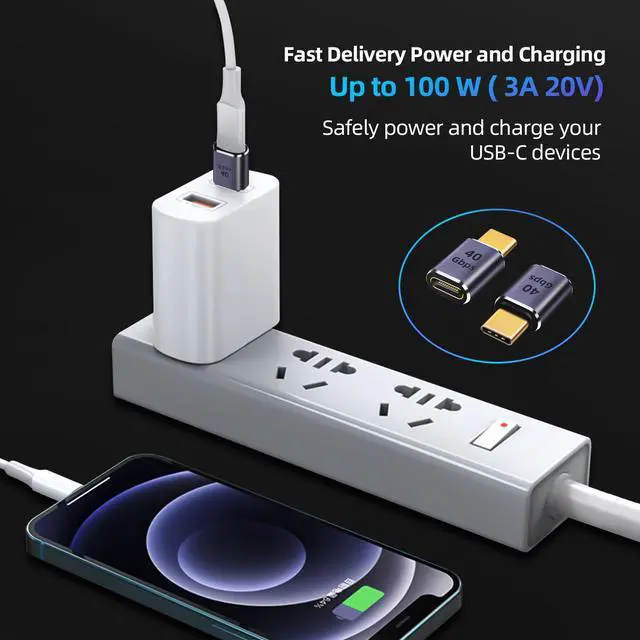 Alt view image 2 of 6 - USB C Extender Adapter 40Gbps, 8K 60Hz USB C Male to Female Extension Adapter,USB Type-C Male to Female Extender PD 100W Fast Charging USB 4 Thunderbolt 4 Connector for MacBook Pro(2 Pack)