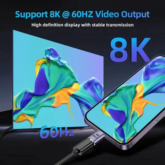 Alt view image 3 of 6 - USB C Extender Adapter 40Gbps, 8K 60Hz USB C Male to Female Extension Adapter,USB Type-C Male to Female Extender PD 100W Fast Charging USB 4 Thunderbolt 4 Connector for MacBook Pro(2 Pack)