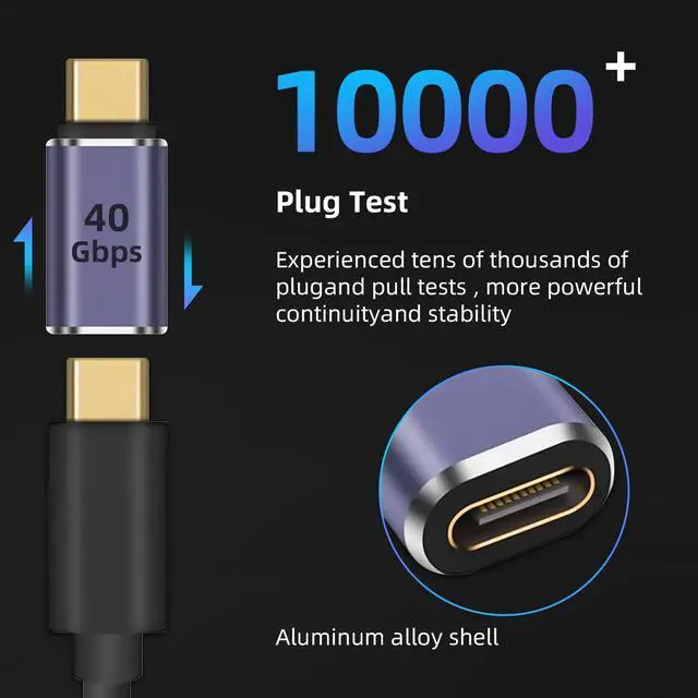 Alt view image 4 of 6 - USB C Extender Adapter 40Gbps, 8K 60Hz USB C Male to Female Extension Adapter,USB Type-C Male to Female Extender PD 100W Fast Charging USB 4 Thunderbolt 4 Connector for MacBook Pro(2 Pack)