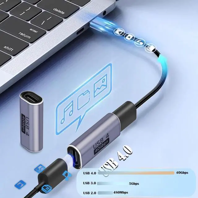 Alt view image 3 of 7 - USB C Female to Female Adapter, 4 Pack Type C Extender Connector, 40Gbps Double Female USB C Coupler Converter Connector with 100W PD Charging, Compatible for Thunderbolt 4/3, MacBook Pro/Air