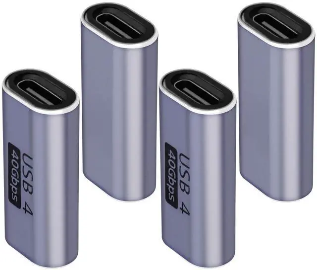 Alt view image 6 of 7 - USB C Female to Female Adapter, 4 Pack Type C Extender Connector, 40Gbps Double Female USB C Coupler Converter Connector with 100W PD Charging, Compatible for Thunderbolt 4/3, MacBook Pro/Air
