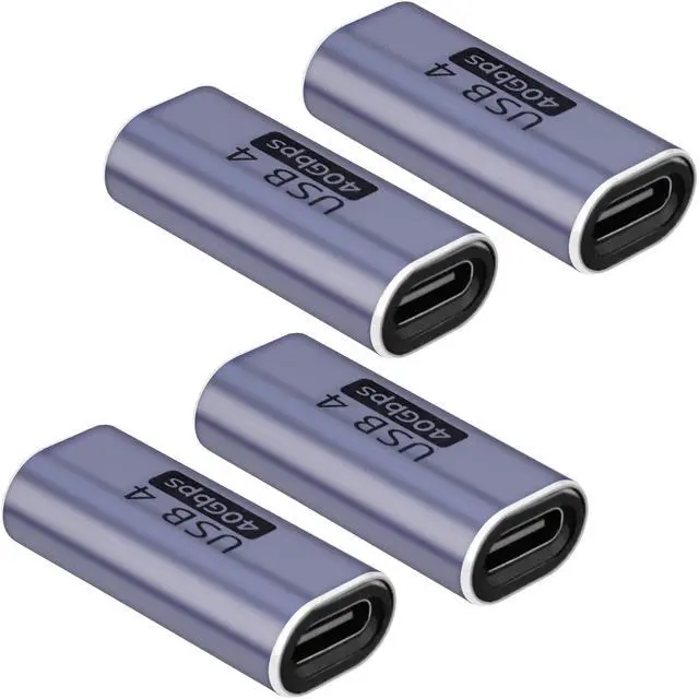 Alt view image 7 of 7 - USB C Female to Female Adapter, 4 Pack Type C Extender Connector, 40Gbps Double Female USB C Coupler Converter Connector with 100W PD Charging, Compatible for Thunderbolt 4/3, MacBook Pro/Air