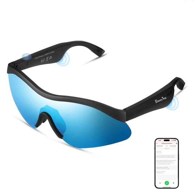 Main image of Smart Glasses,AI Glasses,Bluetooth Sunglasses for Men/Women 150+ Languages Real-time Translation,Nano IPX7 Waterproof,Open Ear Headphones,Phone Voice/Touch Control Travel Cycling