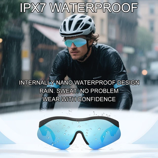 Alt view image 3 of 6 - Smart Glasses,AI Glasses,Bluetooth Sunglasses for Men/Women 150+ Languages Real-time Translation,Nano IPX7 Waterproof,Open Ear Headphones,Phone Voice/Touch Control Travel Cycling