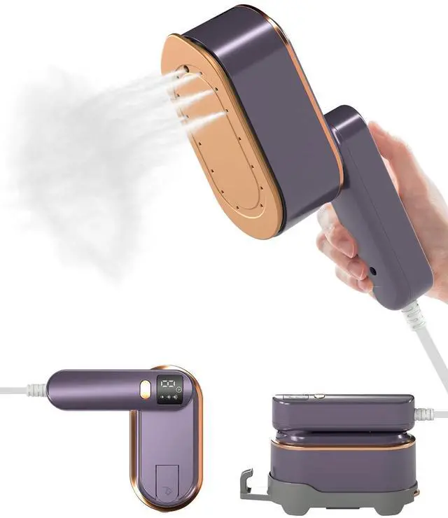 Main image of Travel Steamer Iron for Clothes - 1200W Handheld Size Portable Travel Steamer, 3 Steam Levels Clothes Steamer with LCD Screen, 10S Fast Heat-up Steamer for Dress Shirt Home Travel (Gray Purple)