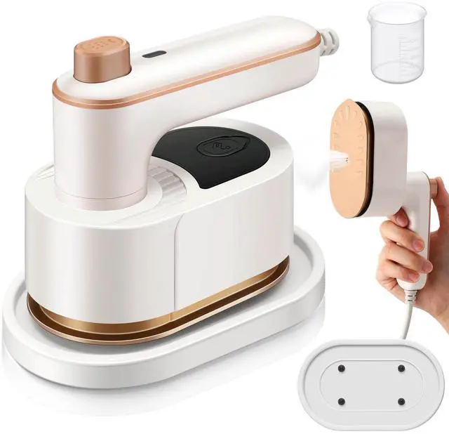 Main image of Portable Travel Mini Iron for Clothes 3 in 1 Travel Steamer 180° Rotating Handheld Iron Portable Small Size Machine for Dry and Wet for College Dorm(White)