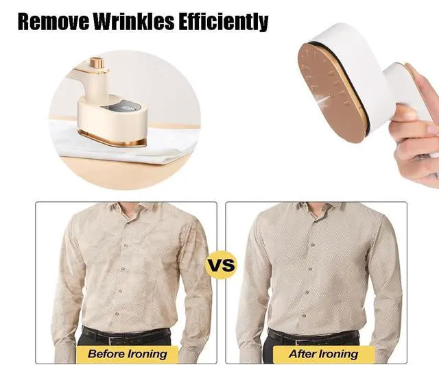 Alt view image 3 of 4 - Portable Mini Handheld Iron,180°Rotatable Steam Iron Handheld,Mini Ironing Machine Support for family, travel, and gifts (white)