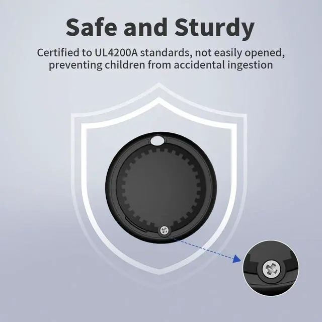 Alt view image 2 of 7 - Air Tracker Tags - 4 Pack (iOS Only), 1-Year Replaceable Battery Bluetooth Tracker Compatible with Apple Find My, Item Finder Smart Tag for Keys, Luggage (Black)