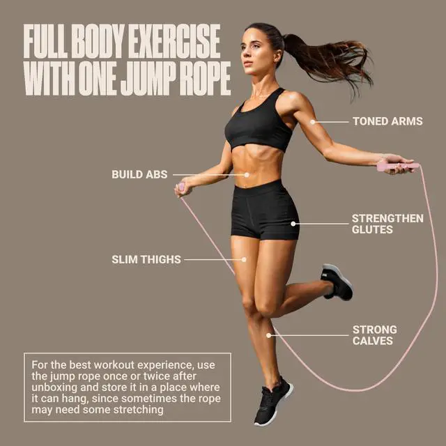 Alt view image 7 of 7 - SPORTBIT Adjustable Jump Rope for Fitness and Exercise Skipping Rope for Cardio, Boxing, and Weight Loss Speed Rope perfect for Men & Women Pink