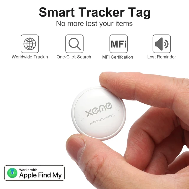 Alt view image 2 of 7 - Key Finder, Bluetooth Tracker Locator Pairs with Apple Find My (iOS only), Item Locator Smart Tracker Tag for Keys/Luggage/Wallet, etc. (WHITE-1PCS)