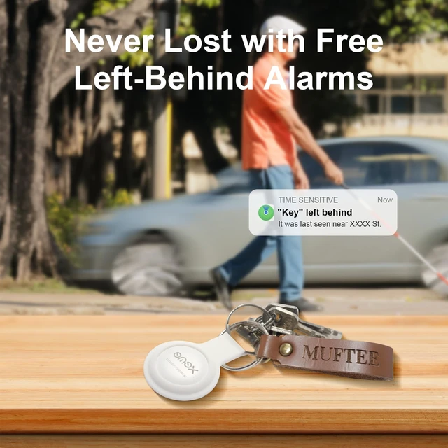Alt view image 7 of 7 - Key Finder, Bluetooth Tracker Locator Pairs with Apple Find My (iOS only), Item Locator Smart Tracker Tag for Keys/Luggage/Wallet, etc. (WHITE-1PCS)