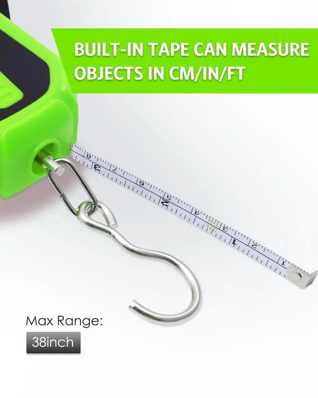 Alt view image 5 of 7 - Digital Fishing Scale with Lip Gripper, 110lb/50kg Waterproof Fish Weight Scale with Tape Measure, Hook & Clamp, LCD Display & Hanging Design, Ideal Fishing Gift for Men Anglers
