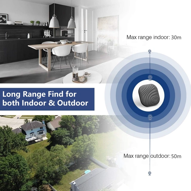 Alt view image 5 of 7 - Findthing Key Finder Smart Tag 4-Pack - Bluetooth Tracker Item Locator with Key Chain - Both iOS and Android Compatible for Keys Pet Wallets Backpacks and Tablets (4-Coffee)