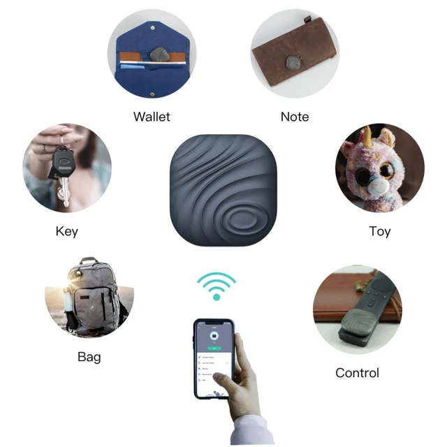 Alt view image 5 of 7 - Findthing Key Finder Smart Tag 4-Pack - Bluetooth Tracker Item Locator with Key Chain - Both iOS and Android Compatible for Keys Pet Wallets Backpacks and Tablets (4-Black)