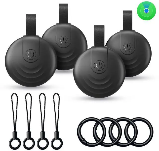 Main image of Air Tracker Tags (iOS Only) 4 Pack: Bluetooth Item Finder with Apple Find My APP, Item Locator for Keys Finder, Bags Wallets Anti-Loss, IP68 Waterproof Smart Tag (F20 Black)