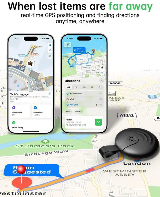 Alt view image 4 of 7 - Air Tracker Tags (iOS Only) 4 Pack: Bluetooth Item Finder with Apple Find My APP, Item Locator for Keys Finder, Bags Wallets Anti-Loss, IP68 Waterproof Smart Tag (F20 Black)