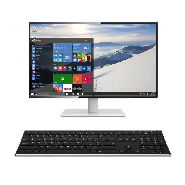 Alt view image 7 of 7 - 2.4G Wireless Keyboard Stainless Steel Ultra Slim Full Size Keyboard with Numeric Keypad for Computer/Desktop/PC/Laptop/Surface/Smart TV and Windows 10/8/ 7 Built in Rechargeable Battery