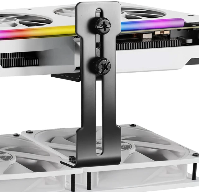 Main image of GPU Support Bracket, Black Graphics Card Stand Holder GPU Sag Bracket Supprts with Anti-Slip Pad Adjustable Metal Anti Sag GPU Brackets Thickness Support up 6 to 95mm Easy Installation