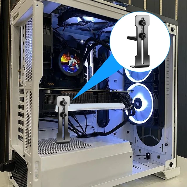 Alt view image 7 of 7 - GPU Support Bracket, Black Graphics Card Stand Holder GPU Sag Bracket Supprts with Anti-Slip Pad Adjustable Metal Anti Sag GPU Brackets Thickness Support up 6 to 95mm Easy Installation