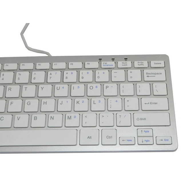 Alt view image 3 of 7 - USB Slim Mini Wired 78 Key Small Super Thin Compact Keyboard for Desktop Laptop PC Win 7 Mac (White)