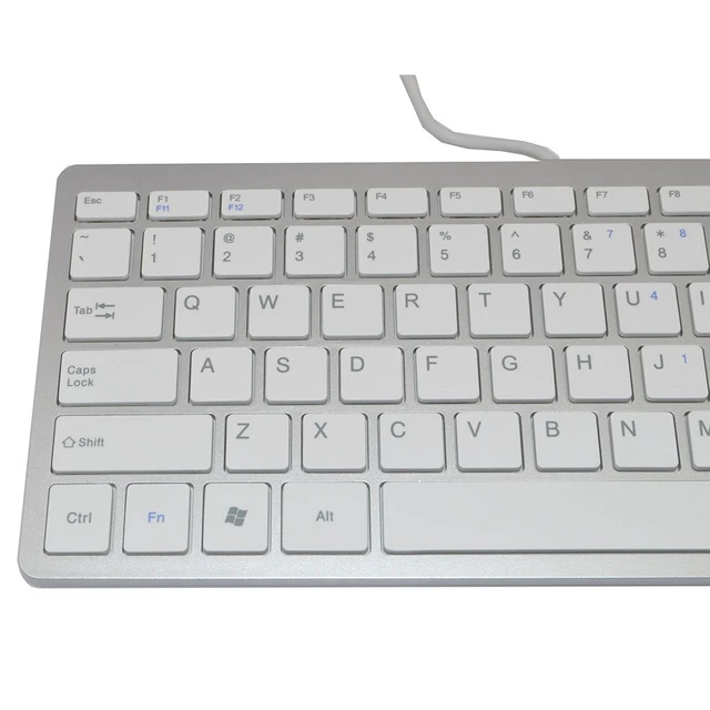 Alt view image 4 of 7 - USB Slim Mini Wired 78 Key Small Super Thin Compact Keyboard for Desktop Laptop PC Win 7 Mac (White)
