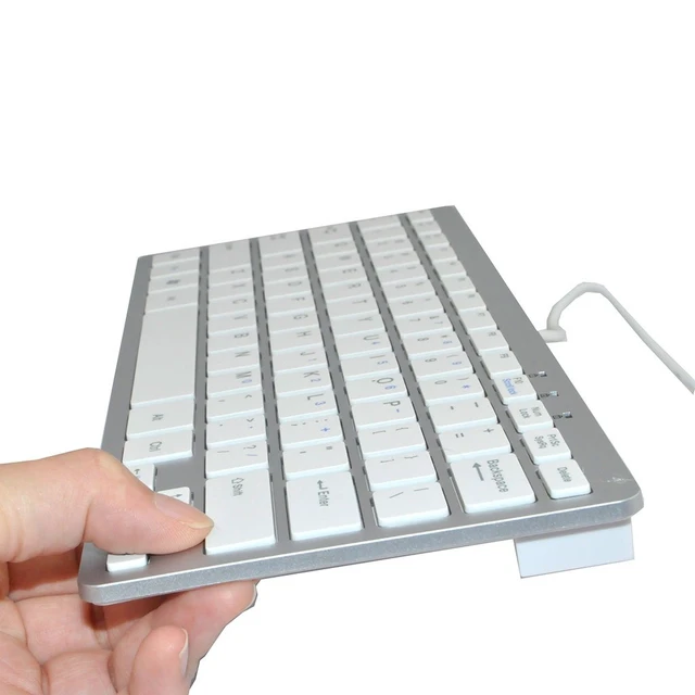 Alt view image 5 of 7 - USB Slim Mini Wired 78 Key Small Super Thin Compact Keyboard for Desktop Laptop PC Win 7 Mac (White)