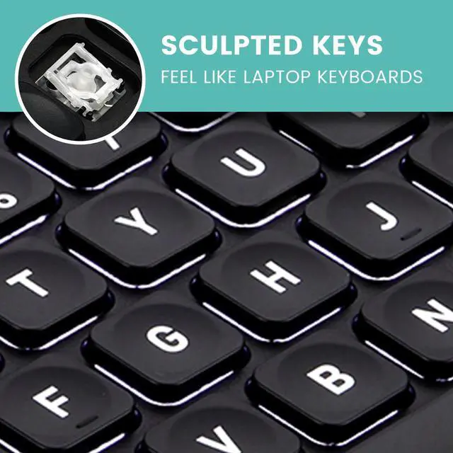 Alt view image 2 of 7 - PERIBOARD-332 Wired Backlit USB Keyboard - Mini 11.22x4.57x0.83 Inches - Slim Scissor Keys with Big Font - White Illuminated LED - US English