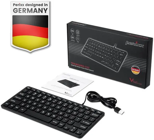 Alt view image 6 of 7 - PERIBOARD-332 Wired Backlit USB Keyboard - Mini 11.22x4.57x0.83 Inches - Slim Scissor Keys with Big Font - White Illuminated LED - US English