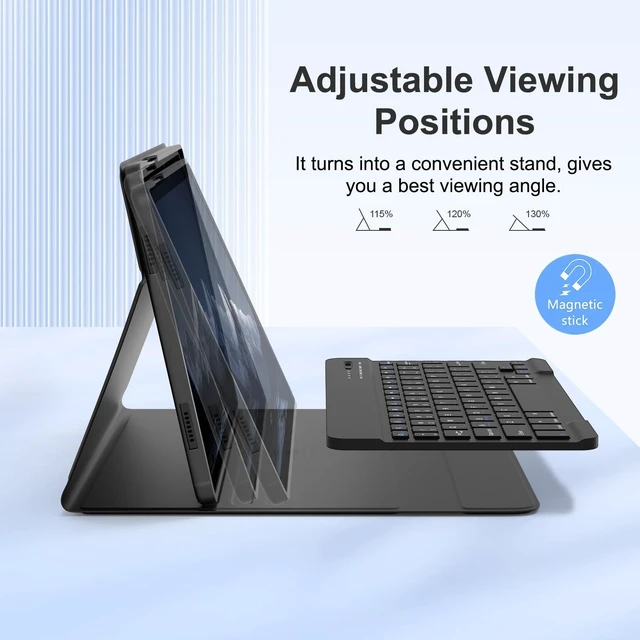 Alt view image 4 of 7 - for Samsung Galaxy Tab A11+/A9+ Case with Keyboard (Black, 11 inch) | Wireless Magnetic Detachable Folio Keyboard Cover with Pencil Holder, for Tab A9+/A11+ Plus 11 inch