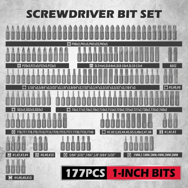 Alt view image 2 of 7 - 260-Piece Ultimate Precision Screwdriver Bit Set, Premium Security Bit Set Includes Magnetic Security Bits, Nut Driver, Ratchet Wrench and Bits Holder