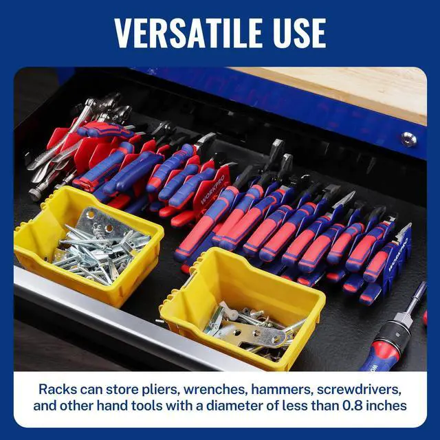 Alt view image 6 of 7 - 2-Pack Plier Organizer Rack, 20-Slot Tool Organizer and Storage | Large Capacity Plier Holder, Non-Slip Rubber Base, High-Strength Plastic, Extendable Tool Box Organizer, Pliers Not Included