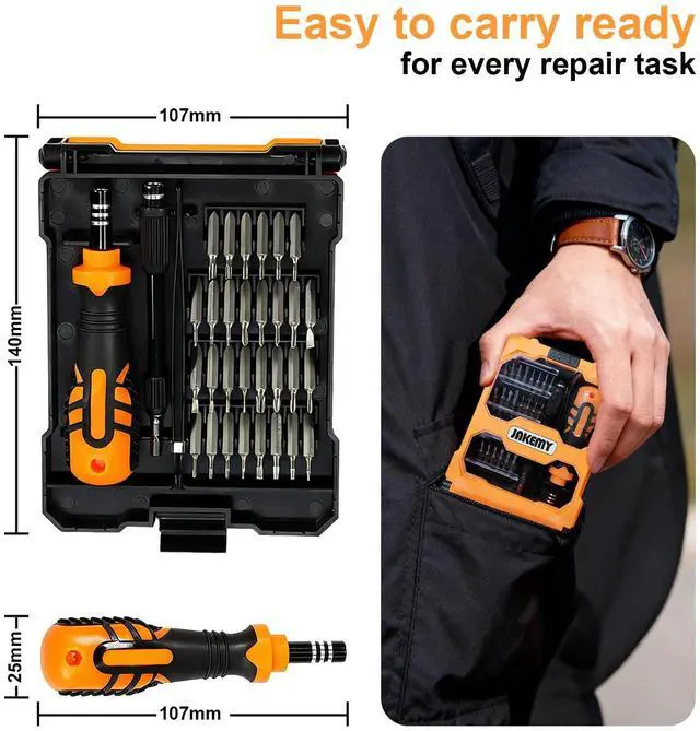 Alt view image 6 of 6 - 33 In 1 Precision Screwdriver Set, Magnetic Tips Small Screwdriver Kit with Multi Replaceable Torx Bits, DIY Tool Electronics Repair Kit with Tweezers for Phone, Laptop, Computer, Watch, Bell