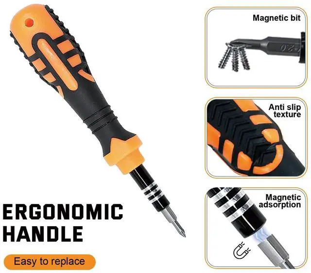 Alt view image 3 of 6 - 33 In 1 Precision Screwdriver Set, Magnetic Tips Small Screwdriver Kit with Multi Replaceable Torx Bits, DIY Tool Electronics Repair Kit with Tweezers for Phone, Laptop, Computer, Watch, Bell