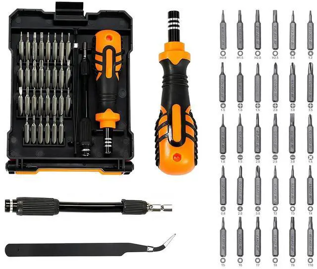 Main image of 33 In 1 Precision Screwdriver Set, Magnetic Tips Small Screwdriver Kit with Multi Replaceable Torx Bits, DIY Tool Electronics Repair Kit with Tweezers for Phone, Laptop, Computer, Watch, Bell