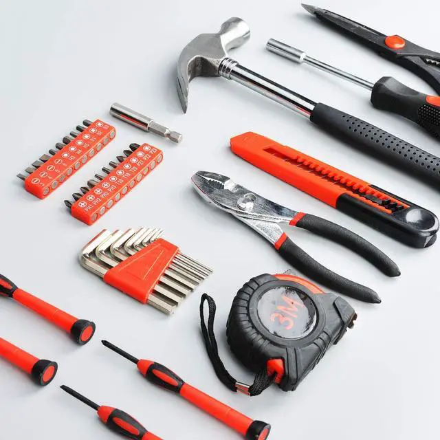 Alt view image 6 of 6 - 39-Piece Household Tools Kit - Small Basic Home Tool Set with Plastic Toolbox - Great for College Students, Household Use & More