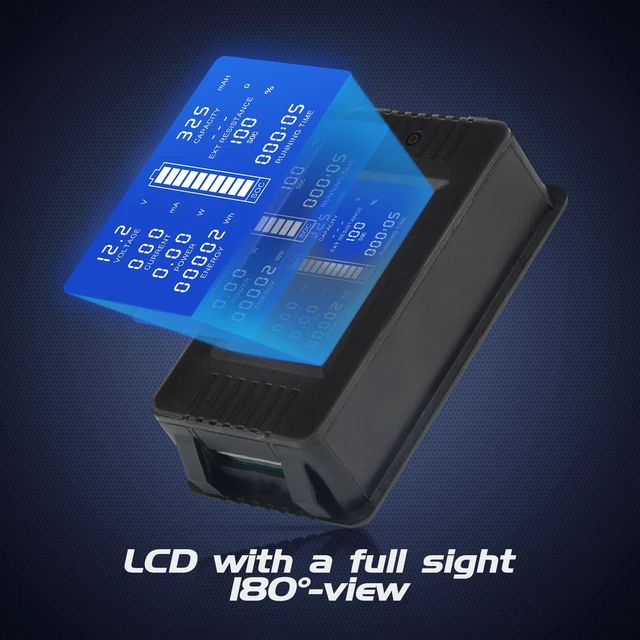 Alt view image 3 of 7 - CGELE DC Multifunction Battery Monitor Meter with Shunt,0-200V,0-500A, LCD Display Digital Current Multimeter Voltmeter Ammeter for Cars RV Solar,Widely Applied to 12V/24V/48V RV/Car Battery