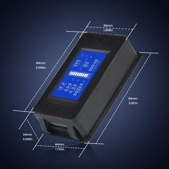 Alt view image 2 of 7 - CGELE DC Multifunction Battery Monitor Meter with Shunt,0-200V,0-500A, LCD Display Digital Current Multimeter Voltmeter Ammeter for Cars RV Solar,Widely Applied to 12V/24V/48V RV/Car Battery