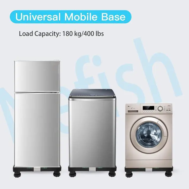 Alt view image 7 of 7 - Mini Fridge Stand Universal Raised Base Adjustable Refrigerator Stands with 4 Strong Feet Washing Machine Pedestal Multi-Functional Bases for Dryer (Black)