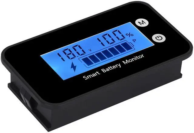 Main image of Waterproof Battery Monitor12v 24v 36v 48v 60v 72v ,Car Motorcycle Golf cart Battery Meter Digital Battery Capacity Remaining Capacity Percentage Tester with Buzzer Alarm and TemperatureBule