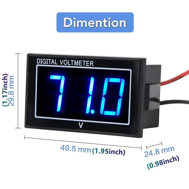 Alt view image 5 of 7 - IPX8 DC5-130V Waterproof Voltmeter Digital Display Battery Voltage Tester