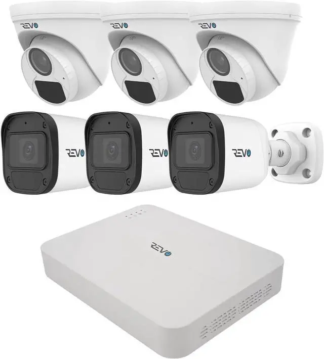 Main image of Revo Ultra Blue Series 8CH 4K POE H.265 NVR, 2TB & 6X 2K (4mp) Indoor/Outdoor IR Cameras with Built-in Mic Remote Access Via Pc, Mac & Phone (No Monthly Fee)