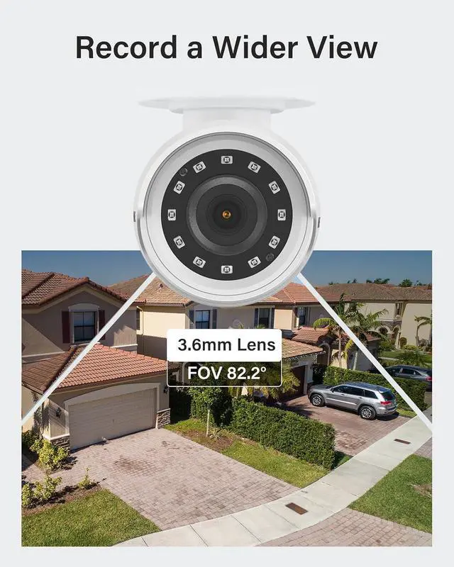 Alt view image 7 of 7 - ANNKE 2MP Wired Security Camera, 1080P HD TVI Add-on CCTV Bullet Cams, 100ft IR Night Vision, IP66 Weatherproof Housing, 3.6mm Lens for Outdoor Home Business Surveillance, 4 Pack, White